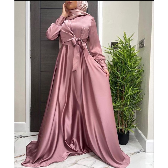 DRESS SATIN stylised MURAH