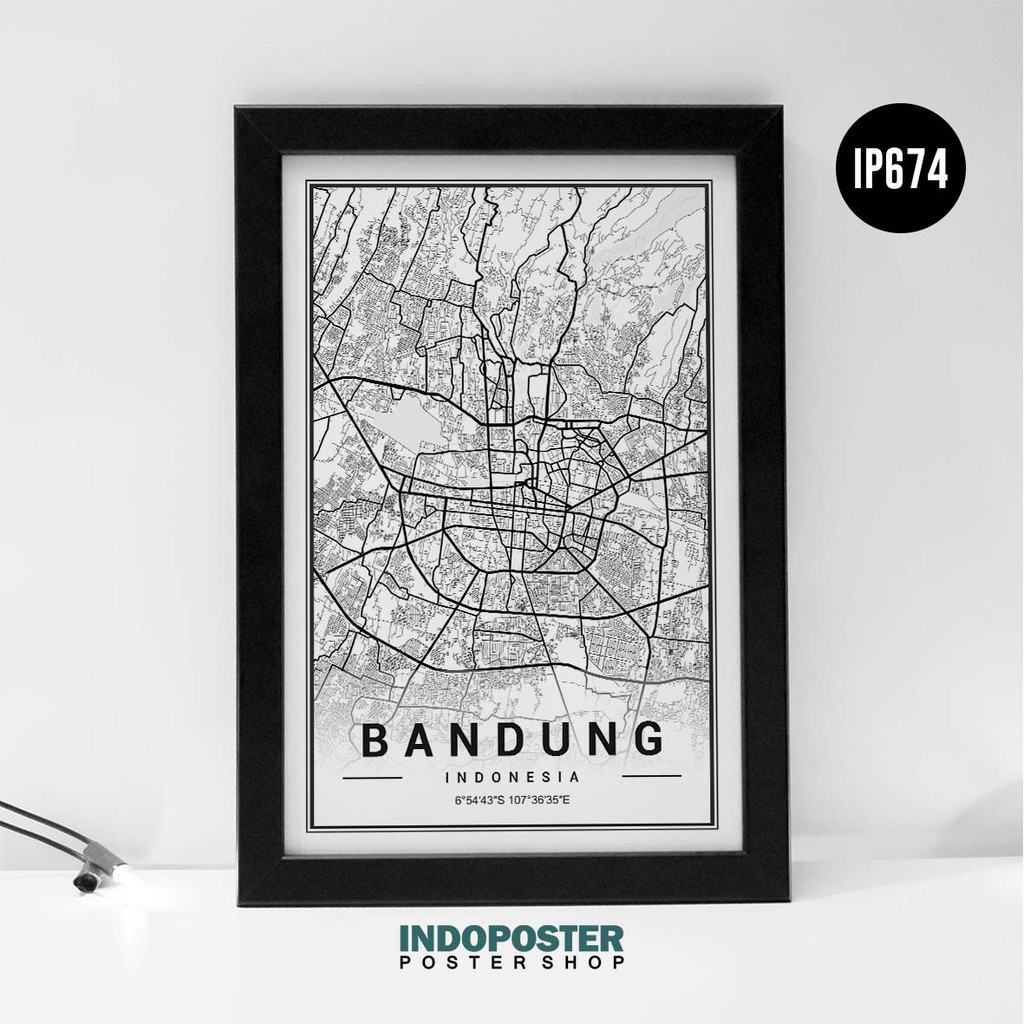 Jual Poster Peta Kota Bandung A3 45x30cm | Shopee Indonesia