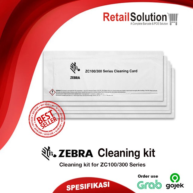 Jual Cleaning Kit Printer ID Card Zebra Original Zebra ZC100 ZC300 105999 Shopee Indonesia