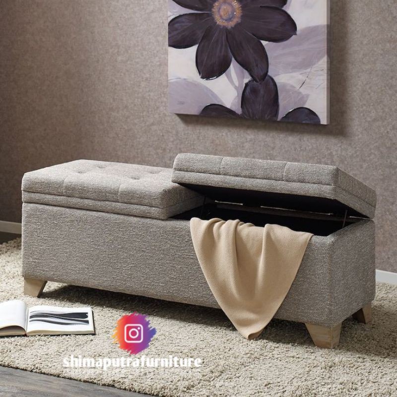 Jual Stool Box Sofa Storage 2 Seater Lid | Shopee Indonesia