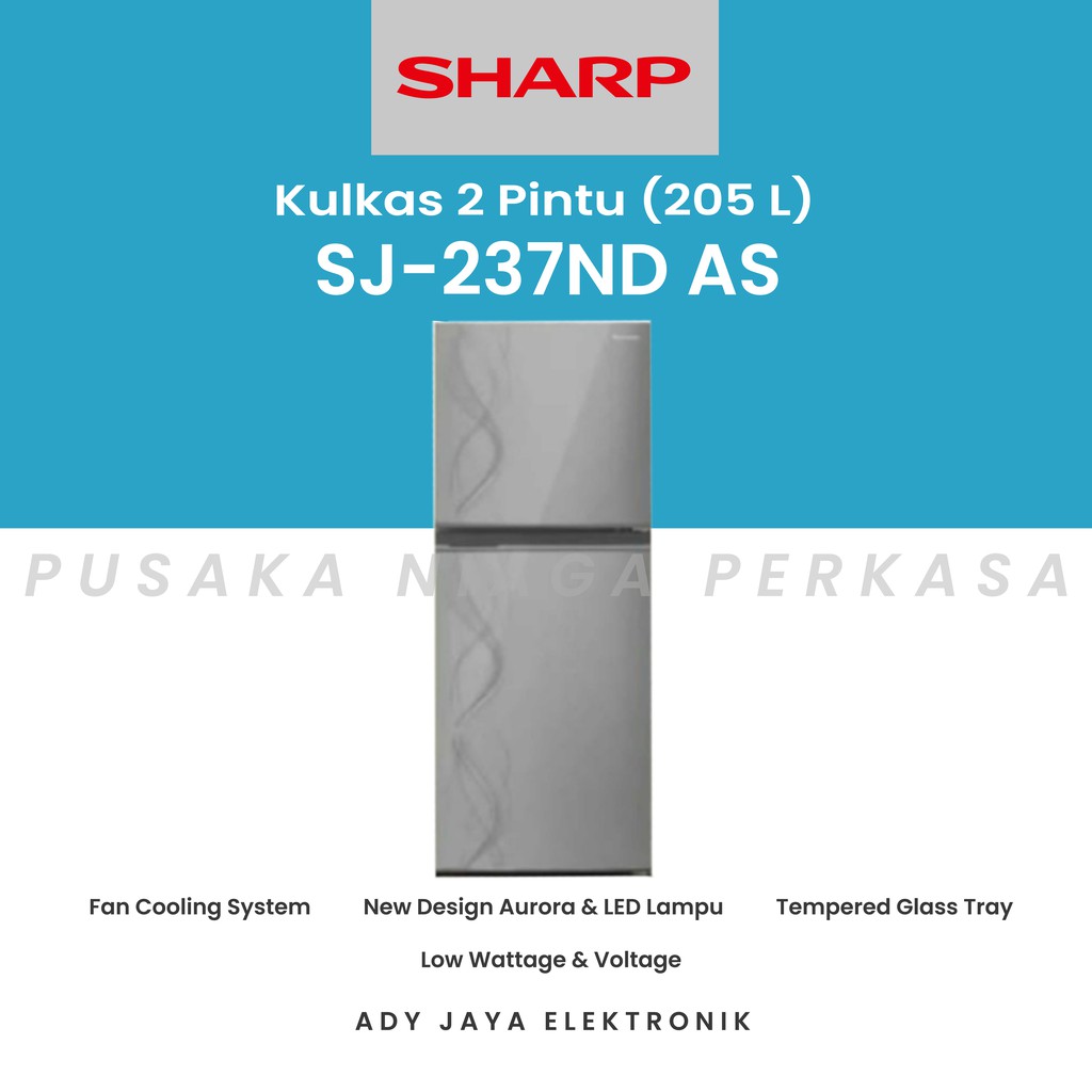 Jual KULKAS SHARP 2 PINTU SJ-237ND AS (205 L) | Shopee Indonesia