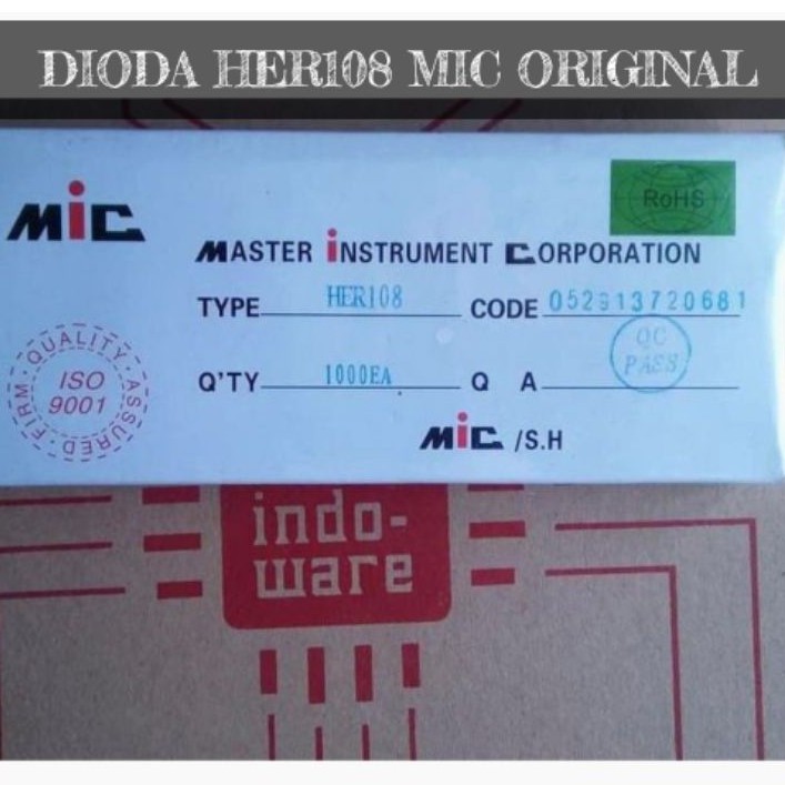 Jual DIODA HER108 DIODE HER108 HER 108 ORIGINAL MIC | Shopee Indonesia