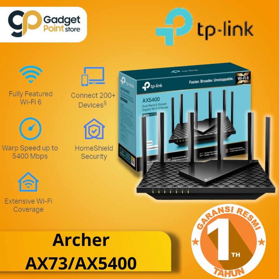 Jual TP Link Archer AX73 AX5400 DualBand Gigabit WiFi 6 Router