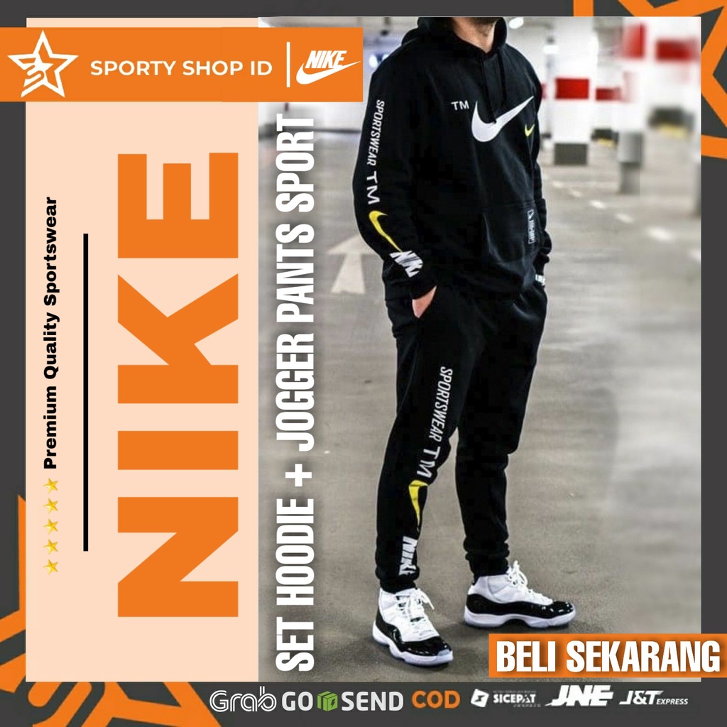 Harga Heboh SETELAN SET TRAINING OLAHRAGA RUNNING JOGGING GYM FITNESS PRIA  WANITA PANJANG NIKE AIR MAX HYBRID