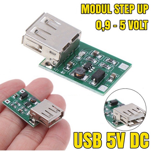 Jual Kit Step Up DC 0.9-5V to USB 5V 600mA Module Modul Charger Case ...