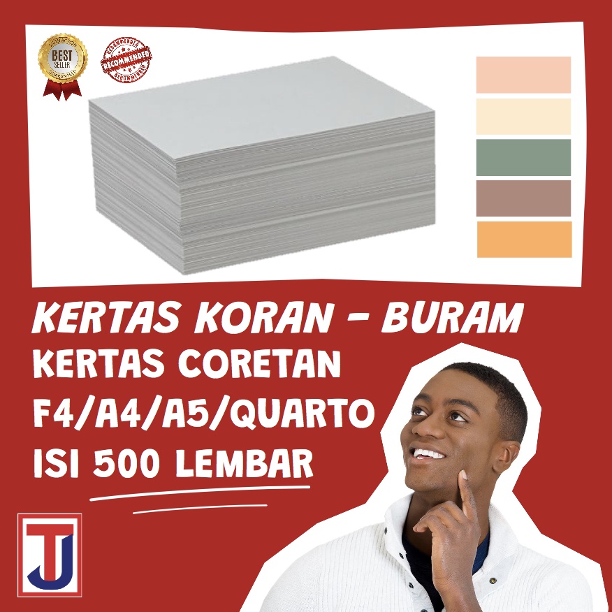 Jual Kertas Koran/Buram/Coret Coretan isi 500 lembar Folio F4/A4/A5