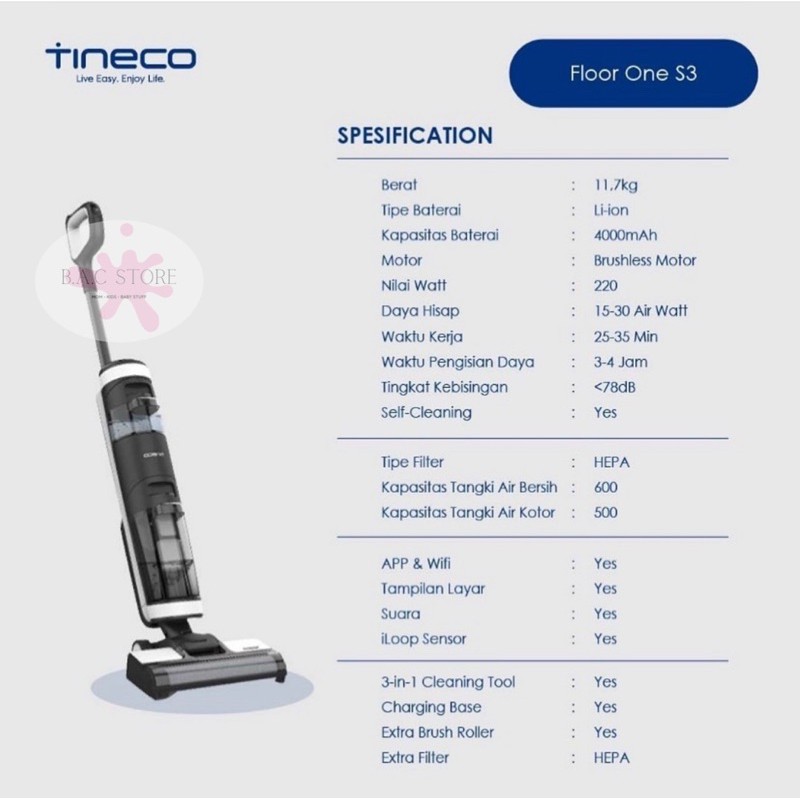 Jual Tineco Floor One S3 Smart Wet Dry Handheld Vacuum | Shopee Indonesia