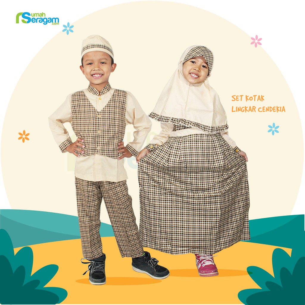 Jual SERAGAM MUSLIM ANAK TK BAJU MUSLIM TK MOCCA ROMPI KOTAK