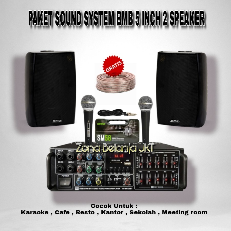 Jual PAKET SOUND SPEAKER BMB 5 INCH KG 511 2 SPEAKER CAFE RESTO KLINIK ...