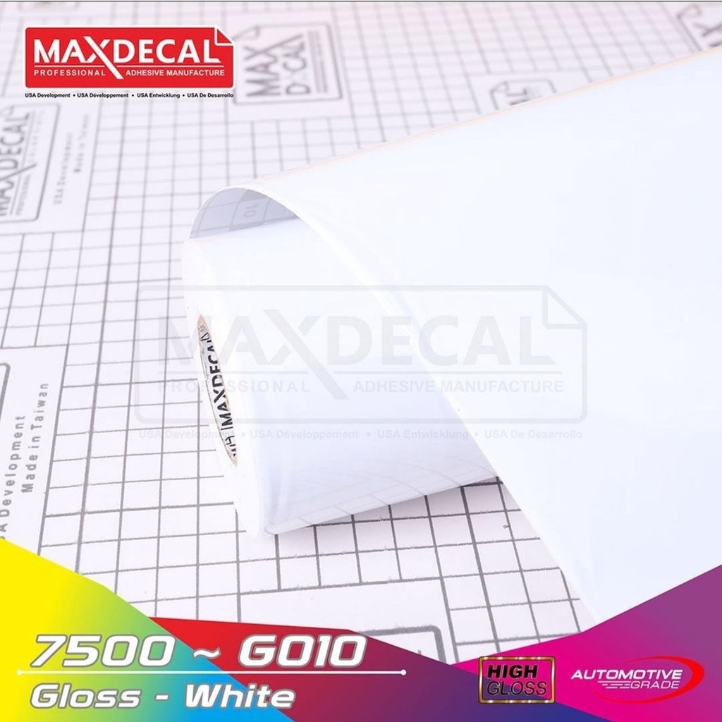 Jual Sticker Skotlet Oracal Maxdecal 45cm X 15m 7500 G010 White Glossy
