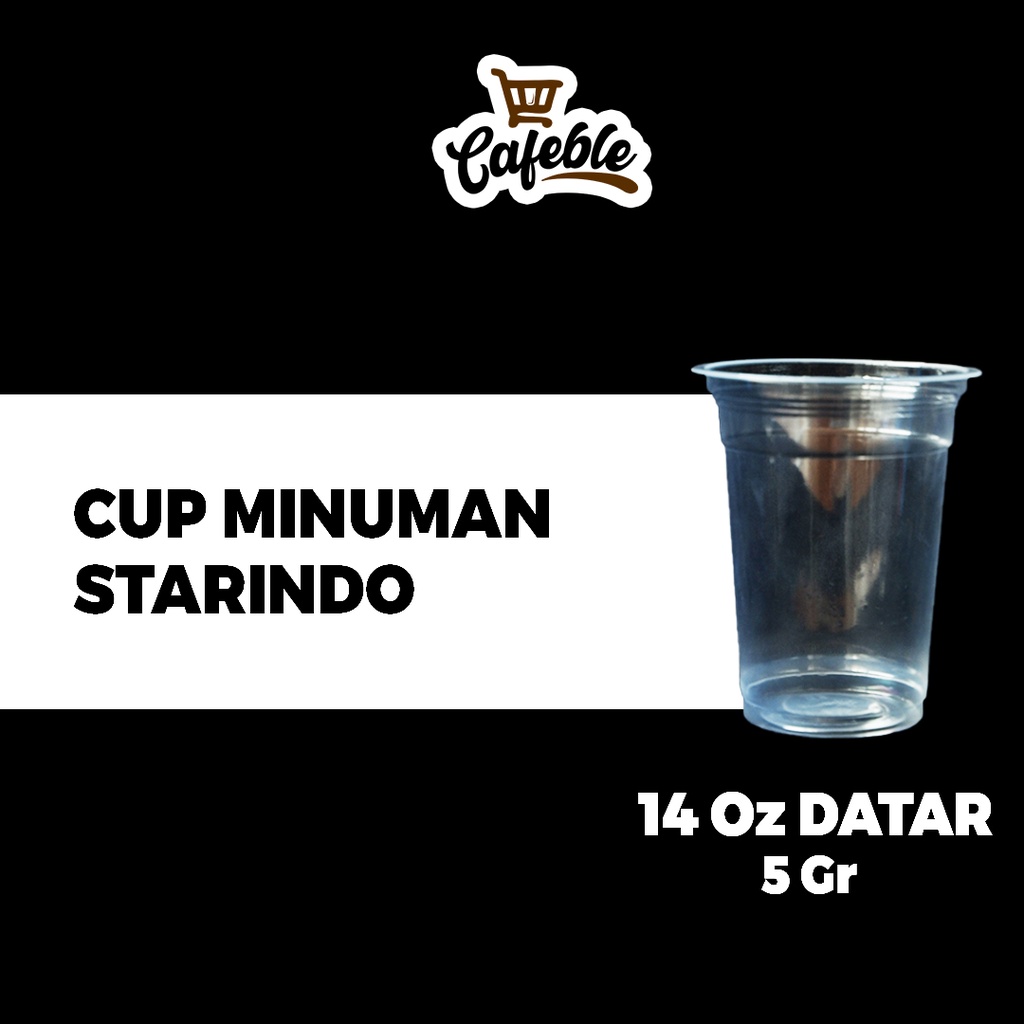 Jual Starindo Gelas Cup Plastik Minuman Datar 14 Oz Tebal 5 Dan 7 Gram Isi 50 Pcs Shopee Indonesia 6509