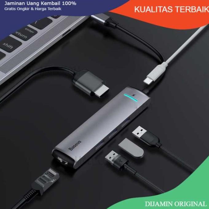 Jual Baseus Mechanical Eye 6 In 1 Usb Type C Hub 3Xusb+Hdmi+Lan+Pd ...