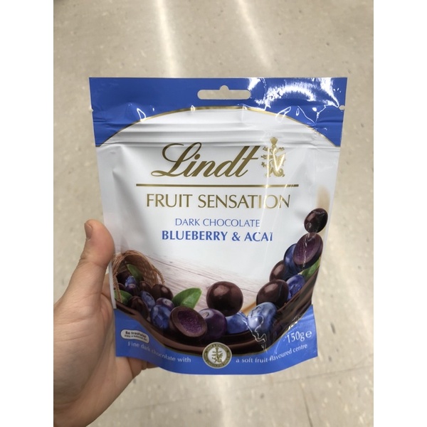 Lindt Fruit Sensation Dark Chocolate Raspberry and Cranberry -150 gram Pack (Pack buying of 5)