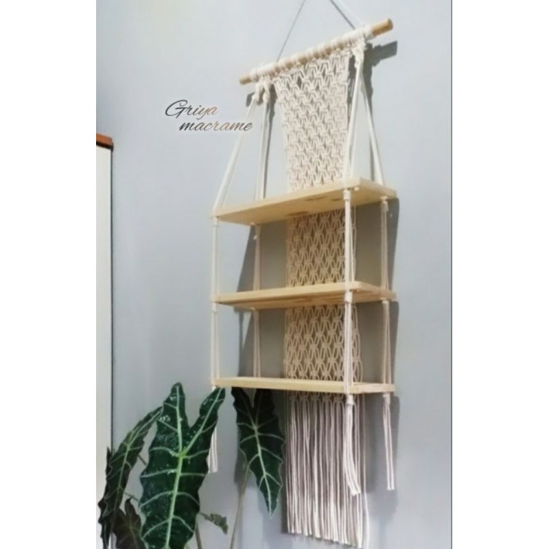 Jual macrame shelf hanging/macrame rak | Shopee Indonesia