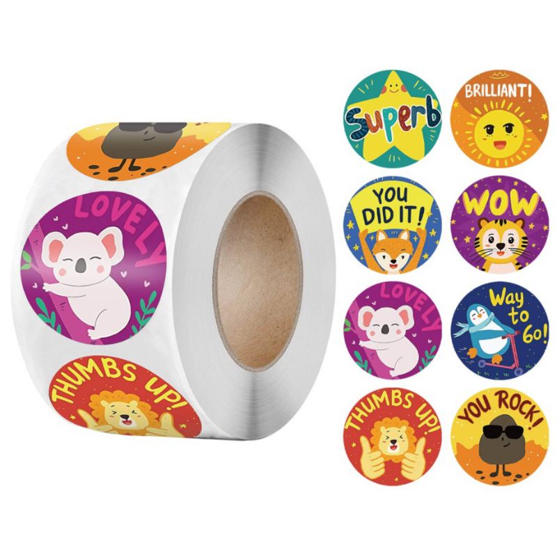 Jual Sticker Label Nilai Binatang Lucu Stiker Reward Anak 500pcs ...