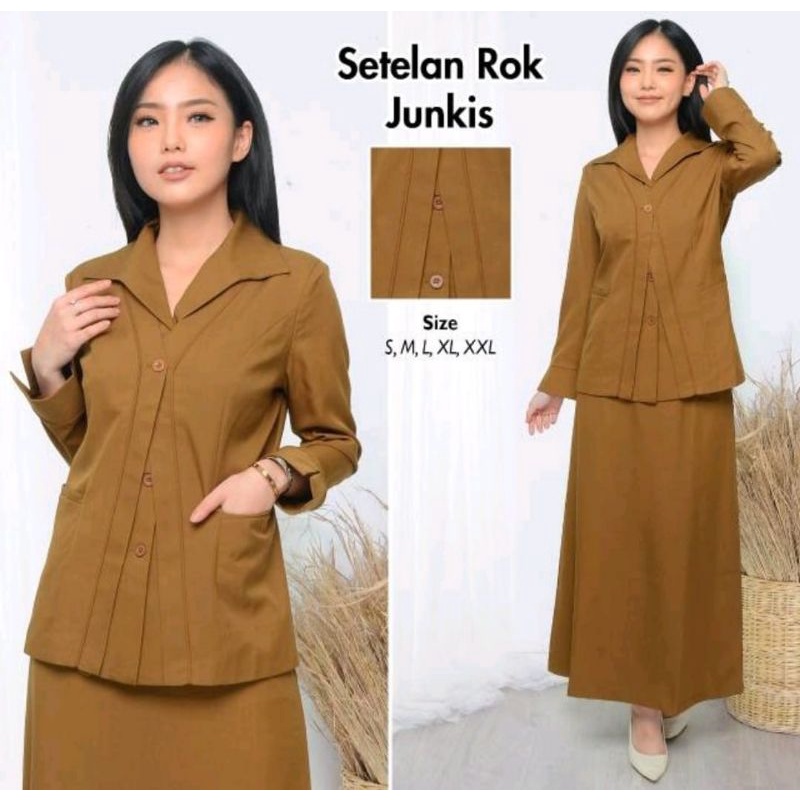 Jual Blazer Wanita Baju Dinas Wanita Khaki Stelan Rok Seragam Pemda ...