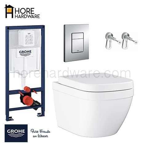 Jual GROHE Paket Eurosmart WC Wall Hung / Kloset Toilet Gantung ...