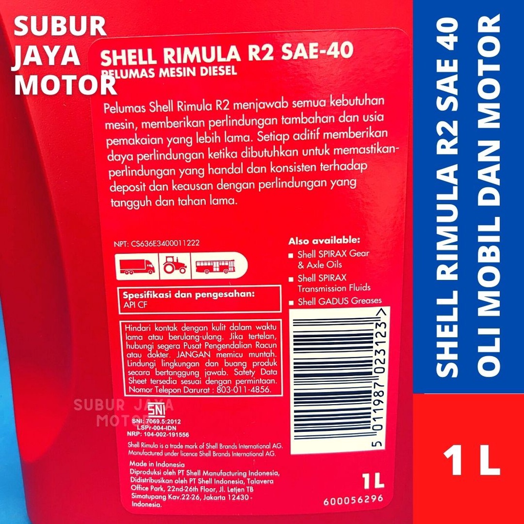 Jual SHELL Rimula R2 Sae 40 Oli Pelumas Mesin Mobil Heavy Duty Diesel ...