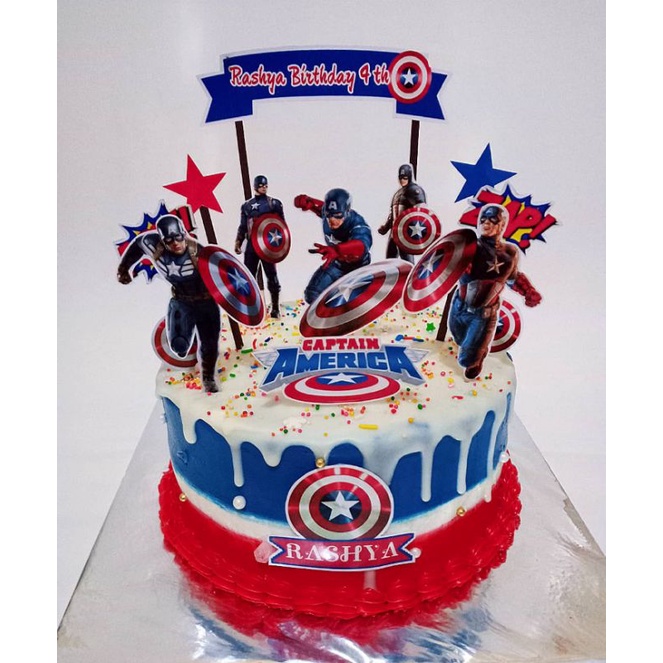 Jual kue ulang tahun Captain America / kue ultah / kue hbd / kue tart