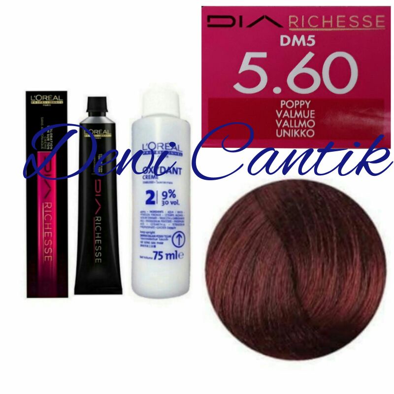 Jual LOREAL DIARICHESSE NO. 5.60 POPPY TONING RAMBUT DAN OXYDANT ...