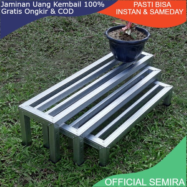 Jual 1 set isi 3/ hollow Rak Bunga Tanaman Susun Minimalis Holo Baja ...