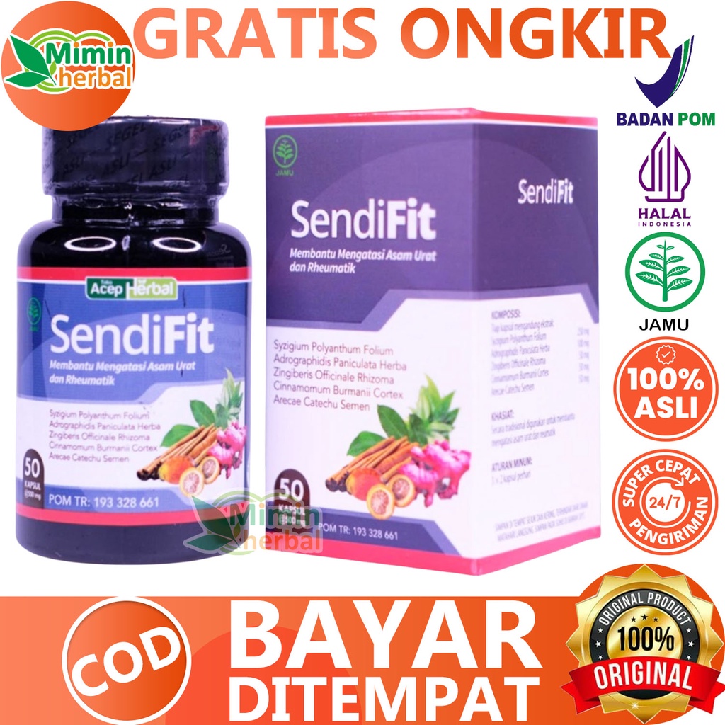 Jual Sendifit Acep Herbal Asli Original Kapsul Obat Masalah Kesahatan Sendi Dan Tulang