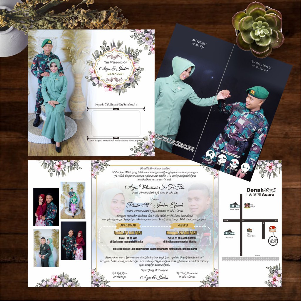 Jual [PREMIUM] Undangan pernikahan Free Foto Custom Kertas Tebal dan