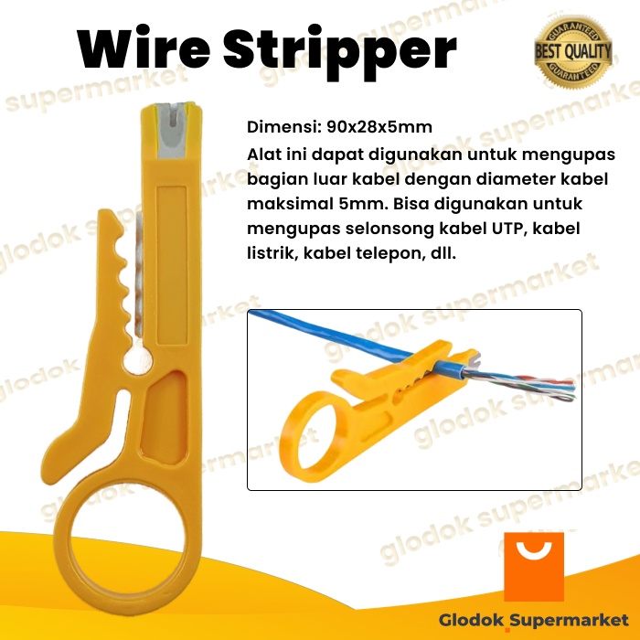 Jual Tang Pengupas Kulit Kabel Utp Mini Rotary Wire Stripper Alat Putar Kupas Cable Kuning