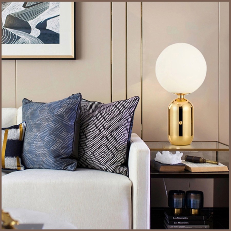 Jual Lampu hias meja MODERN GOLD BULLET GLASS BALL table interior ...