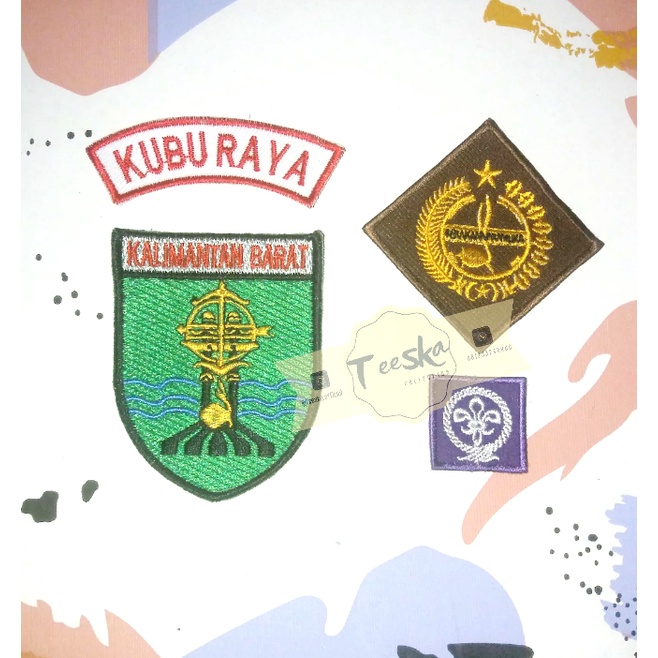 Jual Set Atribut Seragam Pramuka Logo Tunas Kelapa dan Wosm, Logo Kwartir Daerah ( Kwarda