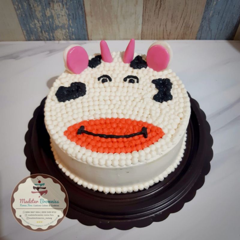 Jual kue ulang tahun sapi / tartcow / kue ultah anak karakter sapi ...