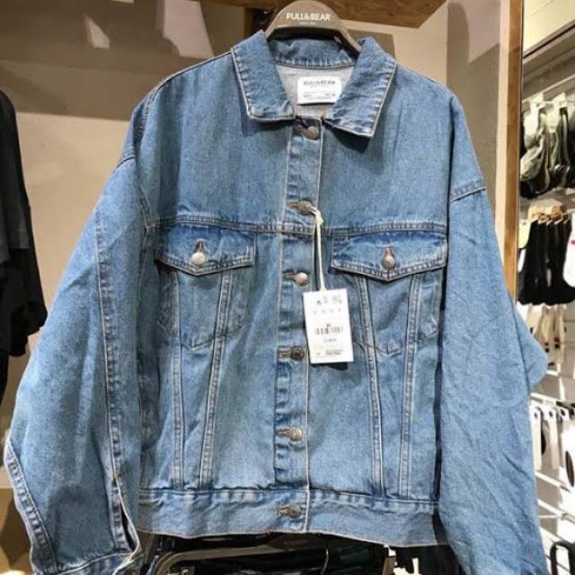 Jaket jeans hotsell pull and bear