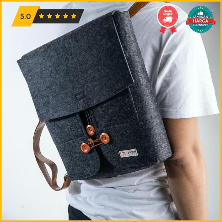 Jual Tas Wanit Uchii Felt Travel Backpack | Tas Ransel Kerja Kain ...