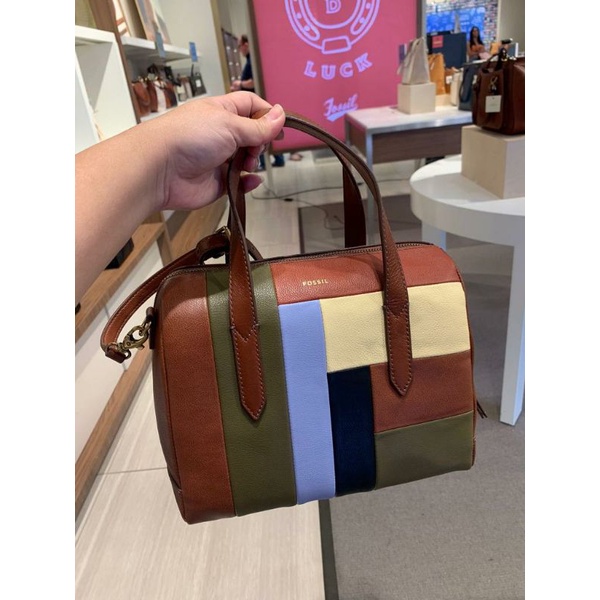 f o s s i l sydney satchel bright patchwork