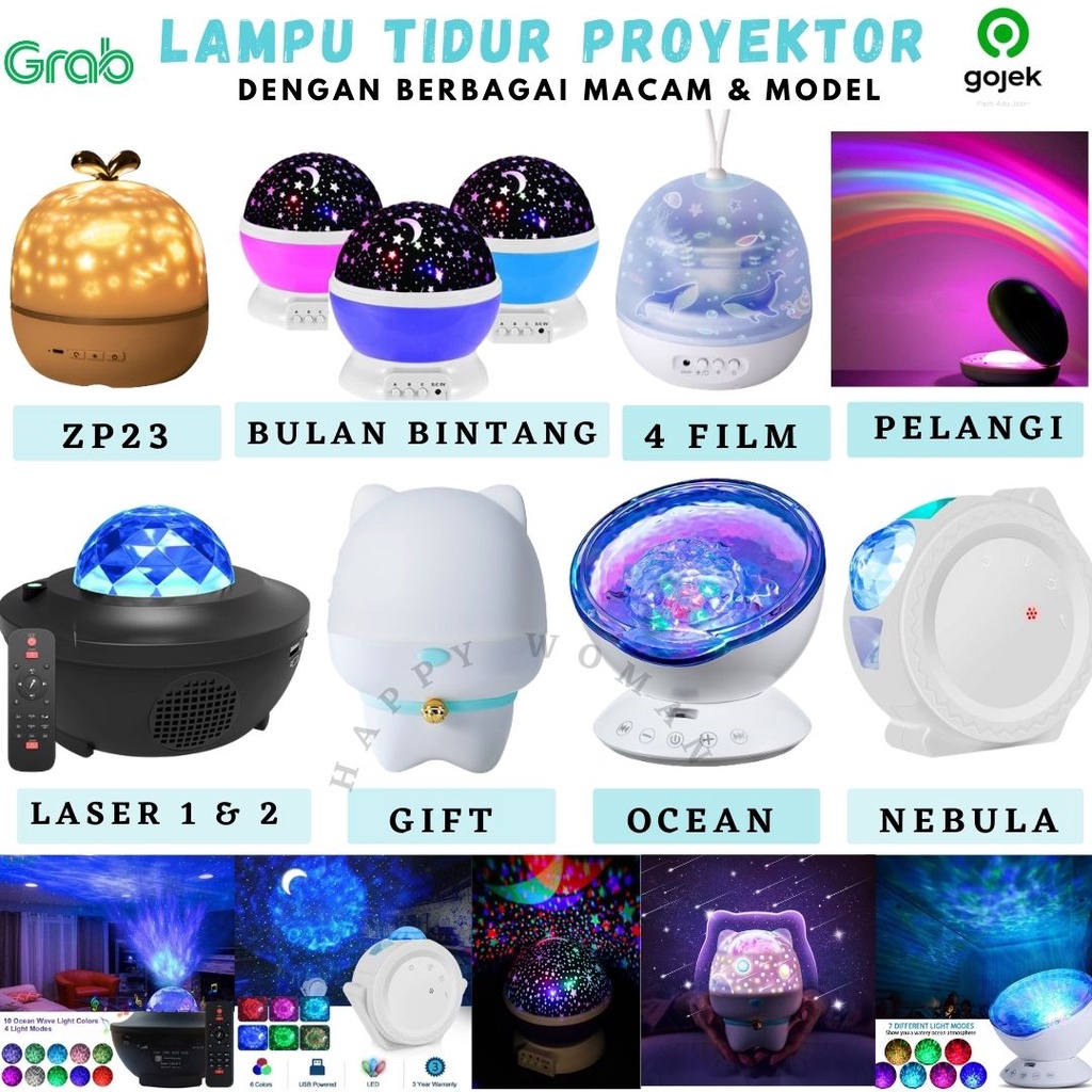 Jual Lampu Tidur Proyektor Bulat Bulan Bintang Star Moon Putar Star Master Ocean Romantic Lamp