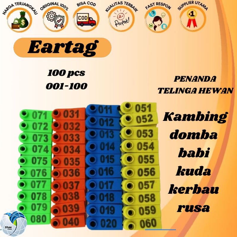 Jual Ear Tag Kambing Sapi Babi Penanda Telinga Nomer Hewan Ternak ...