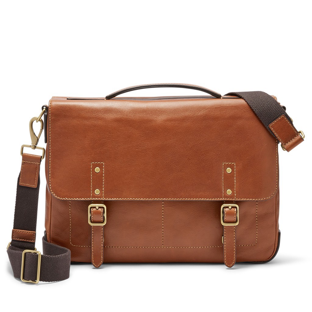Jual Fossil Tas Pria Messenger Defender Portfolio Brief Cognac MBG9345
