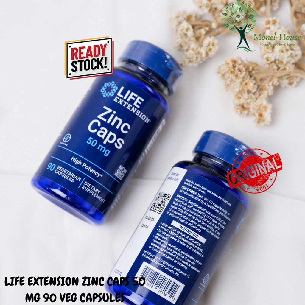 Jual [READY STOCK]LIFE EXTENSION ZINC CAPS 50 MG 90 VEG CAPSULES IMUN