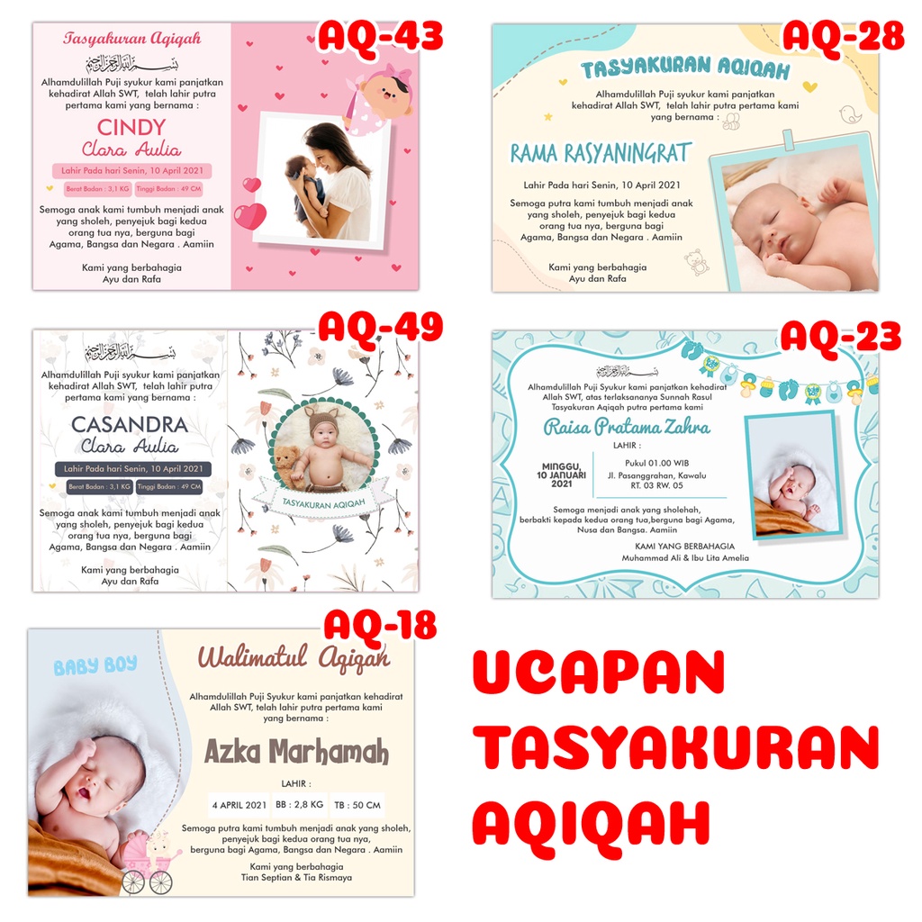 Jual CETAK UCAPAN TASYAKURAN/KELAHIRAN/AQIQAH/TASMIYAH | Shopee Indonesia