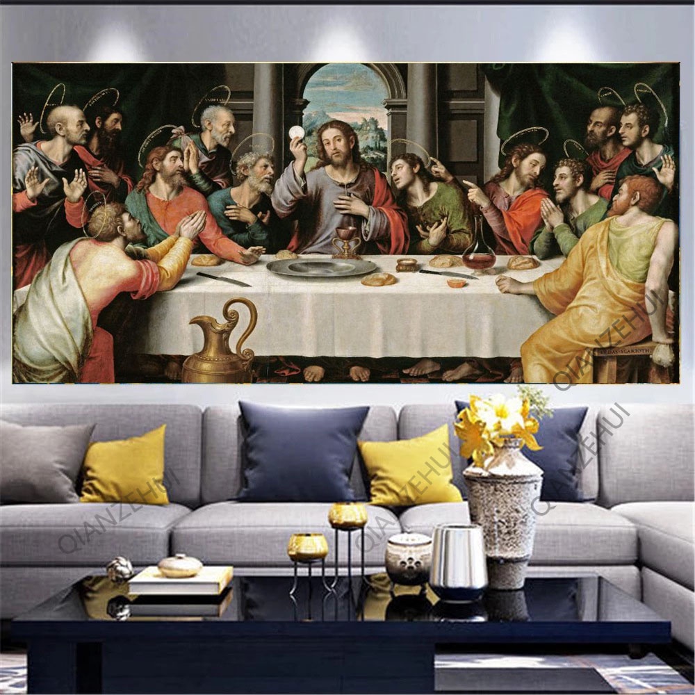 Jual Diy 5D Bulat full beads Kristen, Perjamuan Terakhir, Lukisan Yesus