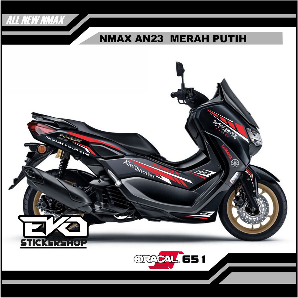Jual STIKER ALL NEW NMAX HITAM CUTTING STICKER MONSTER ENERGY | Shopee ...