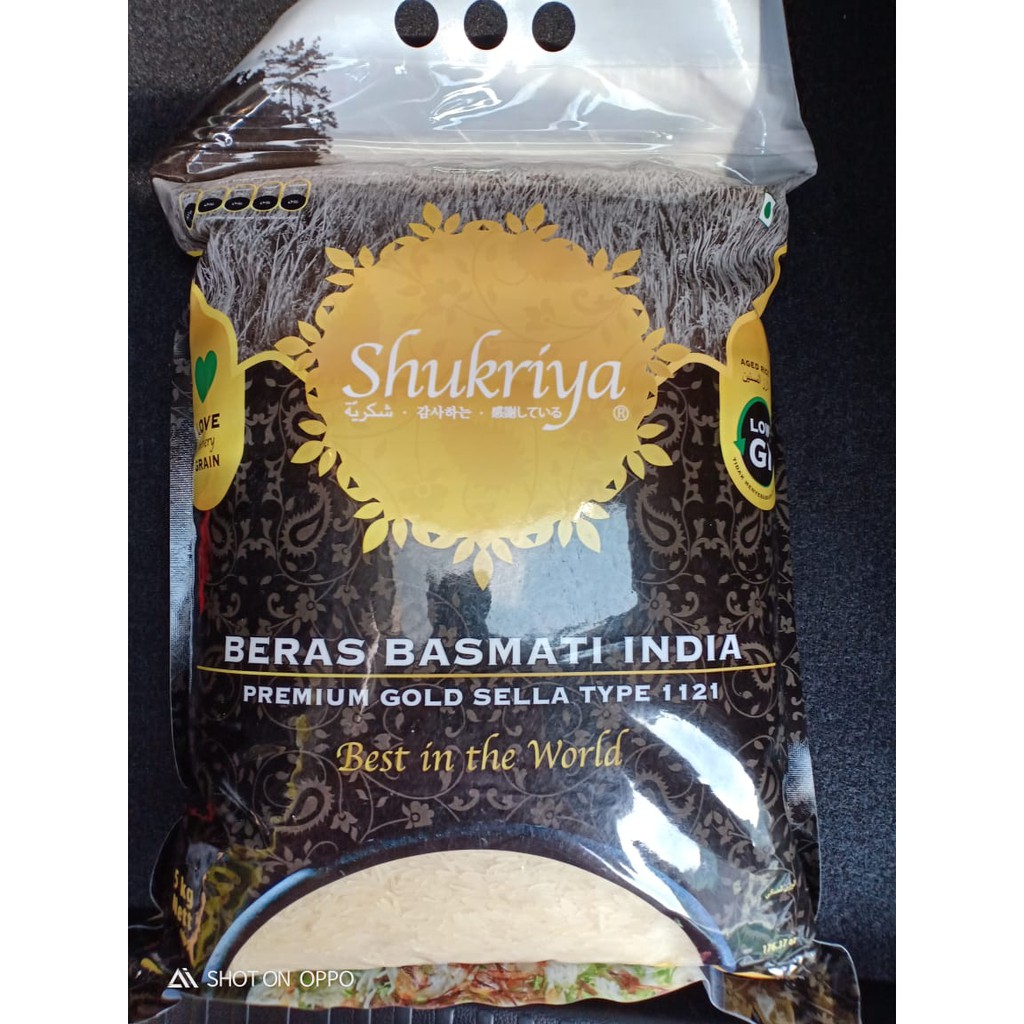 Jual Shukriya Basmati Rice Gold Sella Low Glycemic Index 5 Kg Shopee