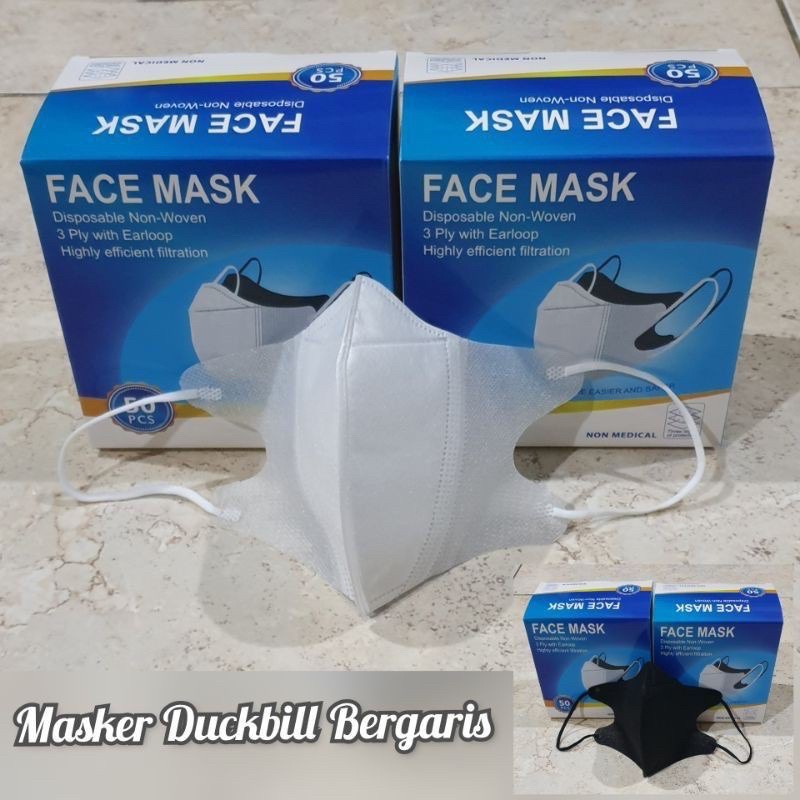 Jual TERMURAH MEDAN - MASKER DUCKBILL FACEMASK BERGARIS ISI 50PCS ...