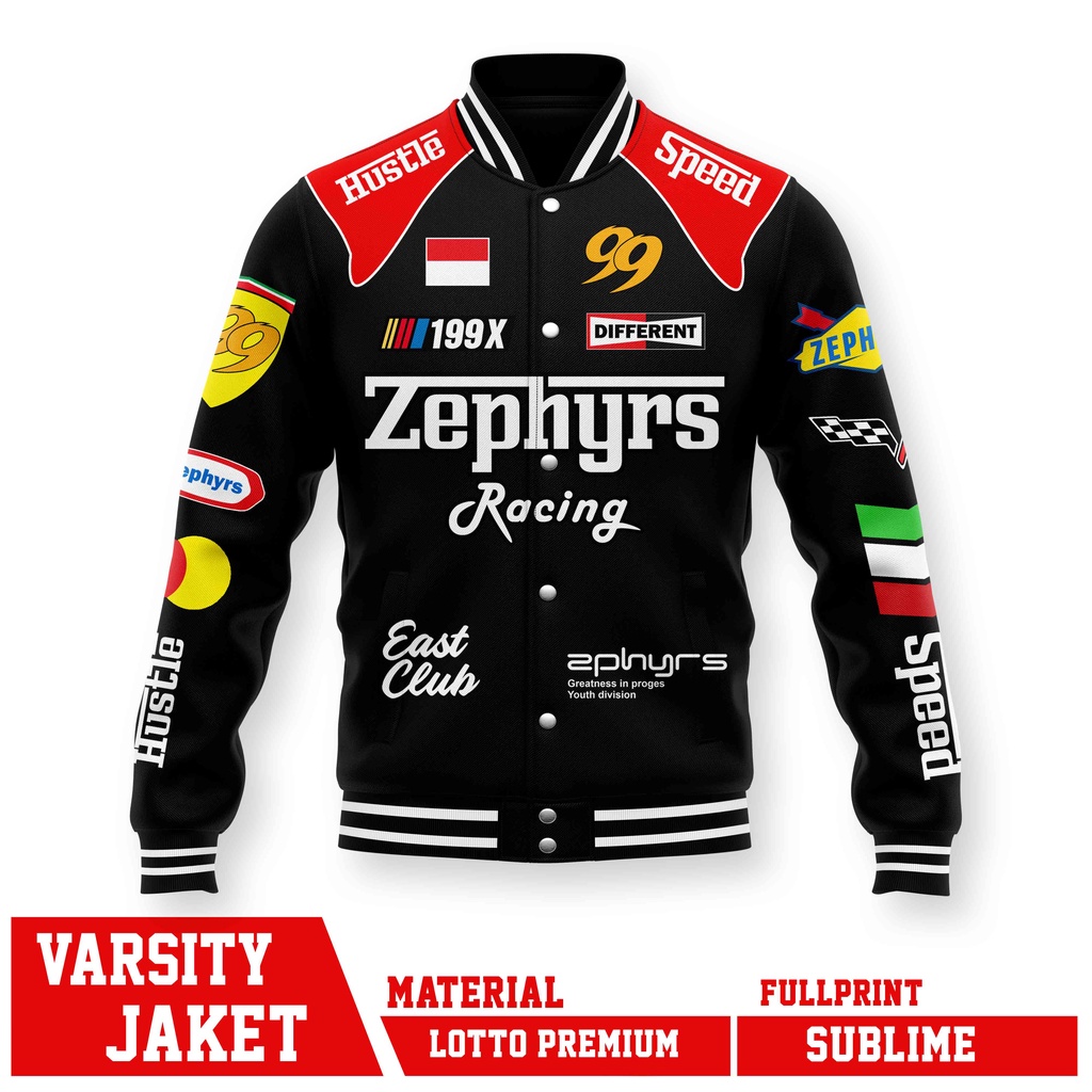 Jual VARSITY JACKET RACING NASCAR HUSTLE SPEED ZEPHYRS BLACK | Shopee ...