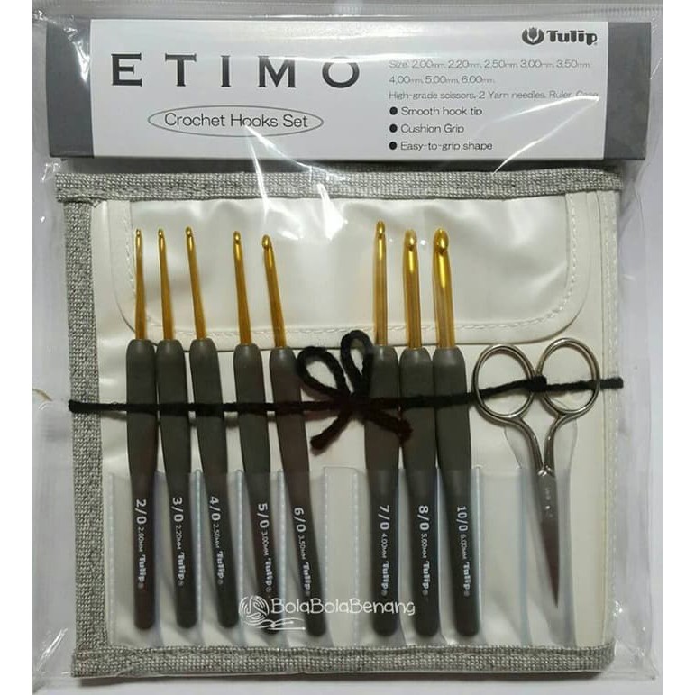 Tulip ETIMO Crochet Hook Set - 2 to 6 mm - with silver scissors