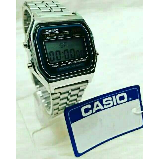 Jual JAM TANGAN WANITA CASIO DIGITAL RANTAI SILVERHITAM Shopee Indonesia