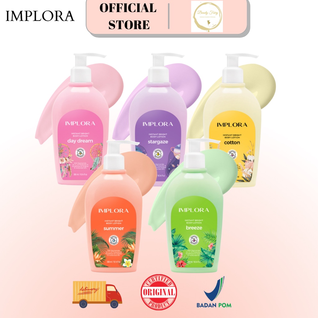Jual IMPLORA Instant Bright Body Lotion 300ml BodyLotion Hand Body ...