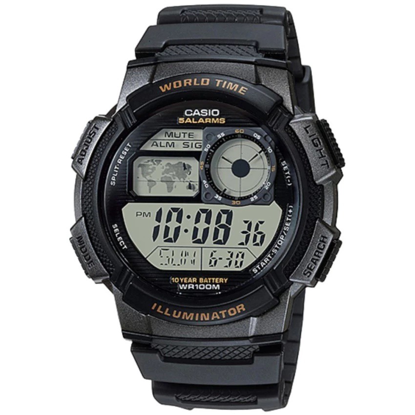 Casio General AE1000 AE-1000W AE-1000W-1A Jam Tangan Pria Digital Karet
