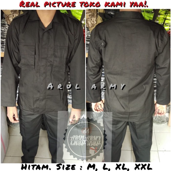 Jual Baju Seragam Setelan Pdl Satpam Security Brimob Keamanan Hitam