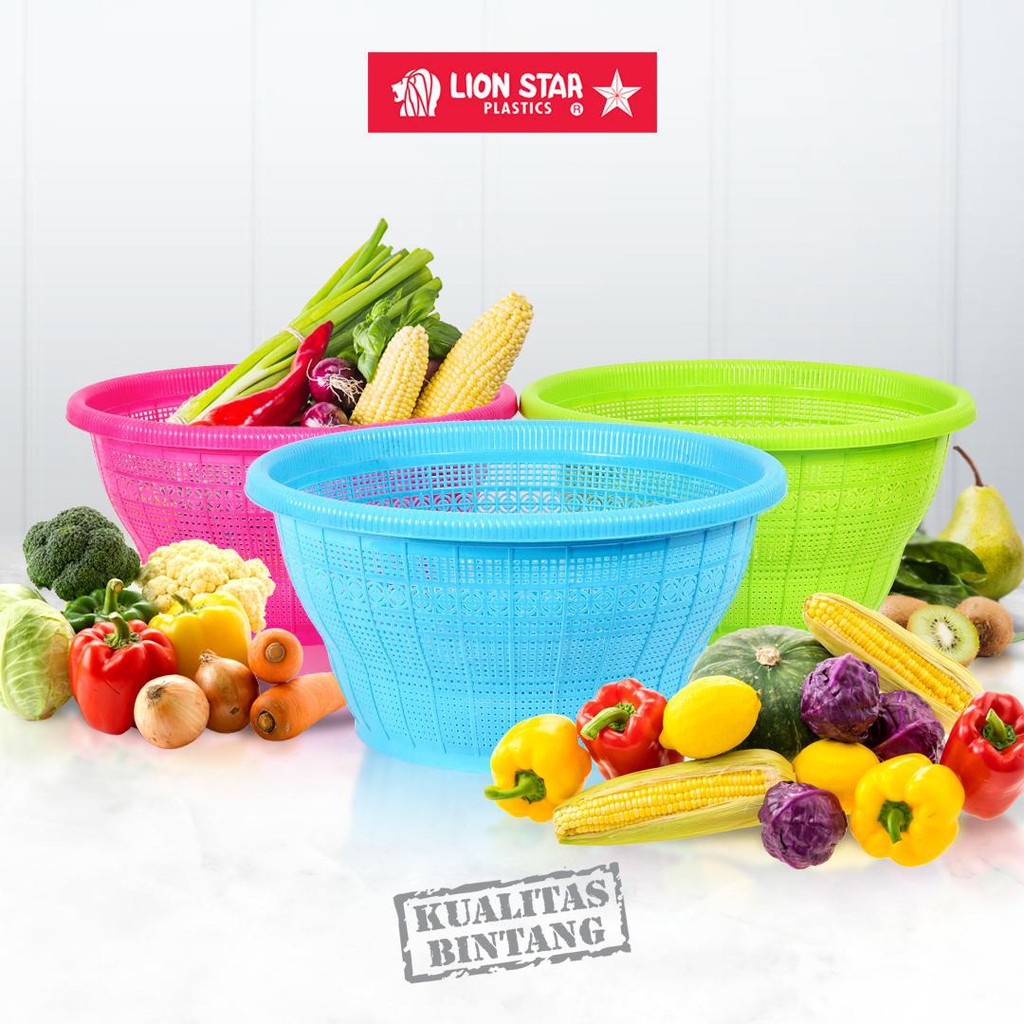 Jual Lion Star Keranjang Bakul Nasi Wadah Serbaguna Cuci Sayur Buah Strainer Bw 7 Clover Basket 8663